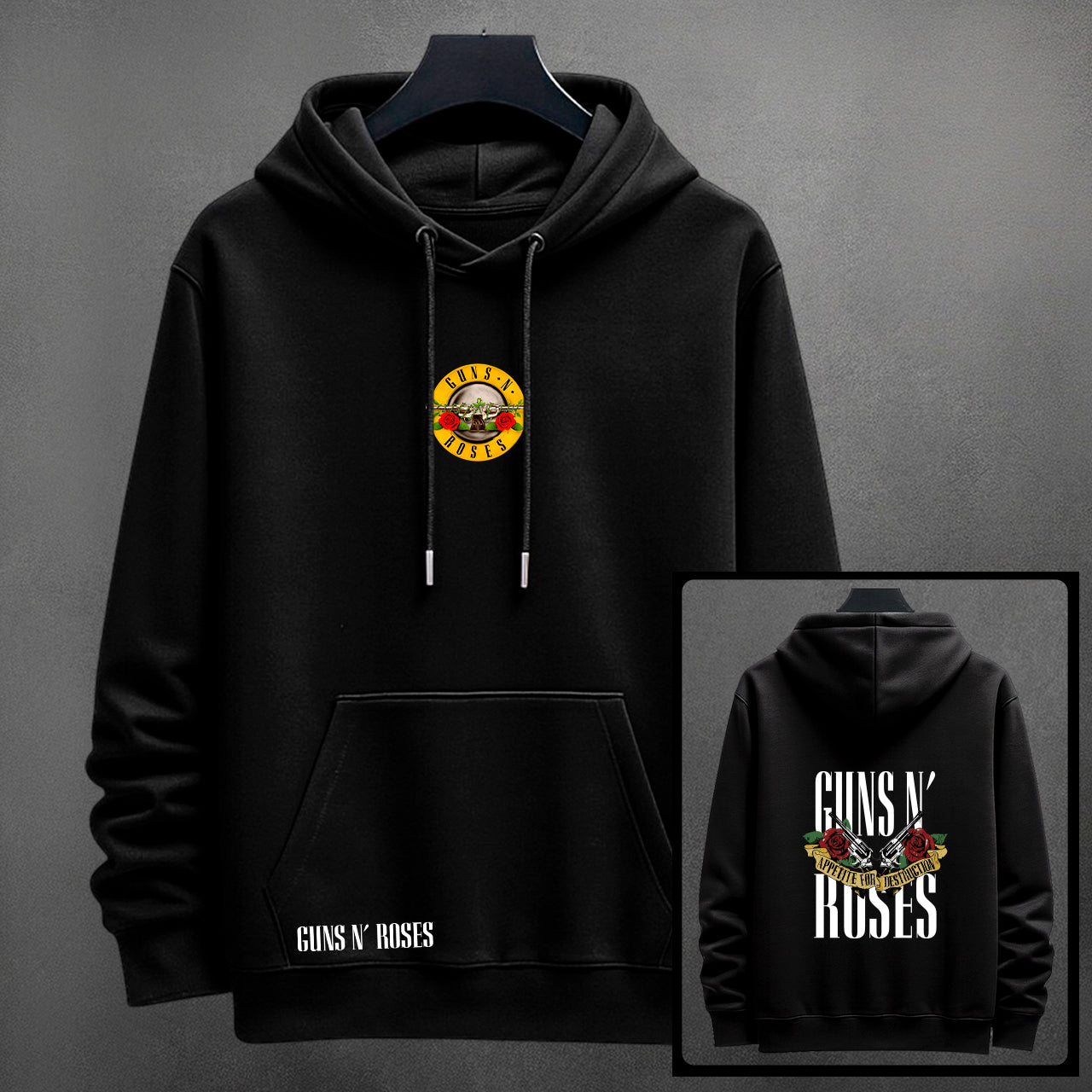 Buzo Guns N' Roses Estampado Unisex Premium – Negro y Marfil